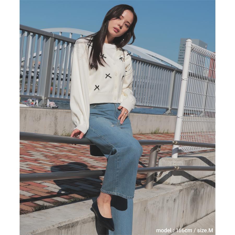 Honeys（ハニーズ） トップス カーディガン 長袖 Vネック ショート丈