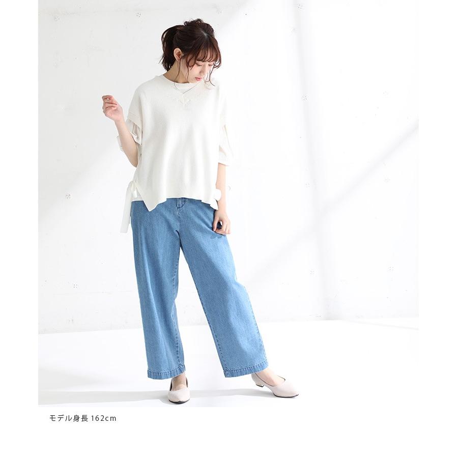 ベスト レディース ニット おしゃれ Vネック ラテカラー 春 リボン レイヤード 春新作 Honeys ハニーズ リボン付ベスト ハニーズ オンラインショップ 通販 Paypayモール