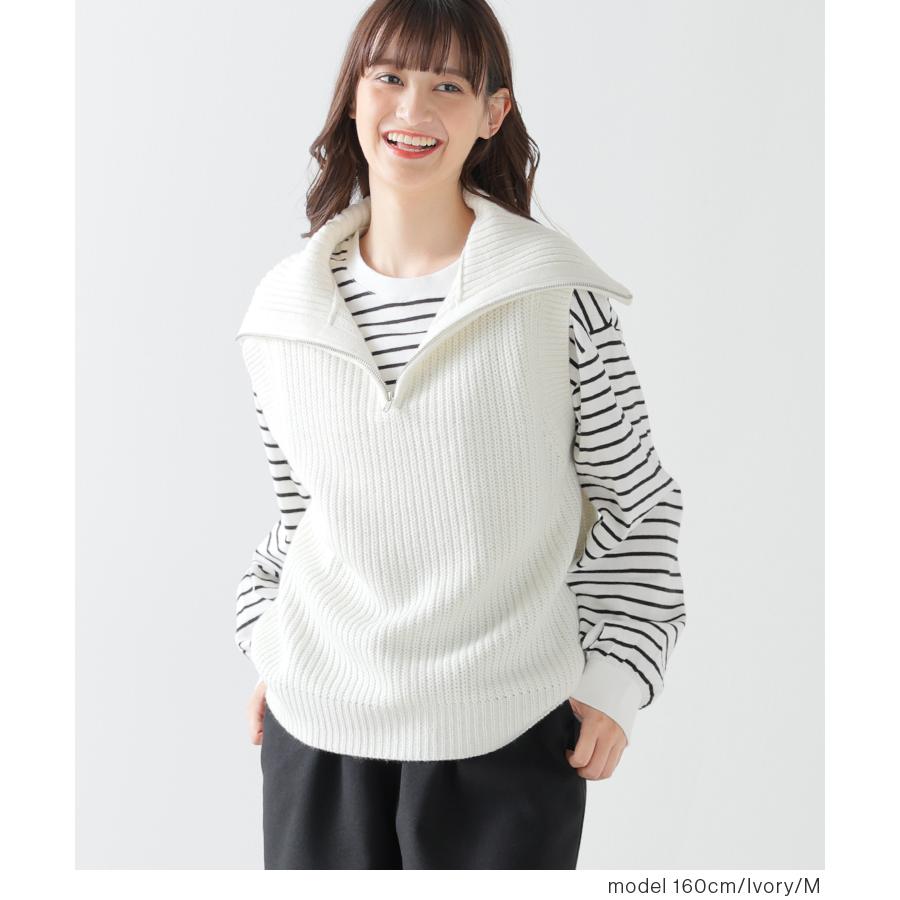 Honeys（ハニーズ） トップス ベスト ハイネック 深Vスキッパー