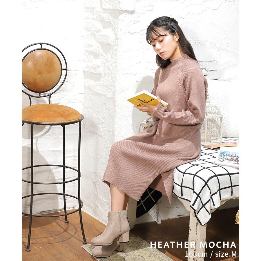 ワンピース ニットワンピ ハイネック Iライン スリット 無地 レイヤード レディース 冬 Sale セール Honeys ハニーズ ハイネックワンピース ハニーズ Paypayモール店 通販 Paypayモール