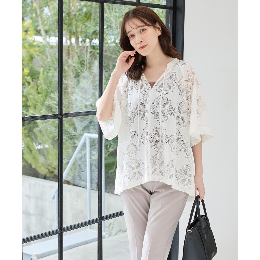 Honeys（ハニーズ） トップス カットソー レース スキッパー 綿混