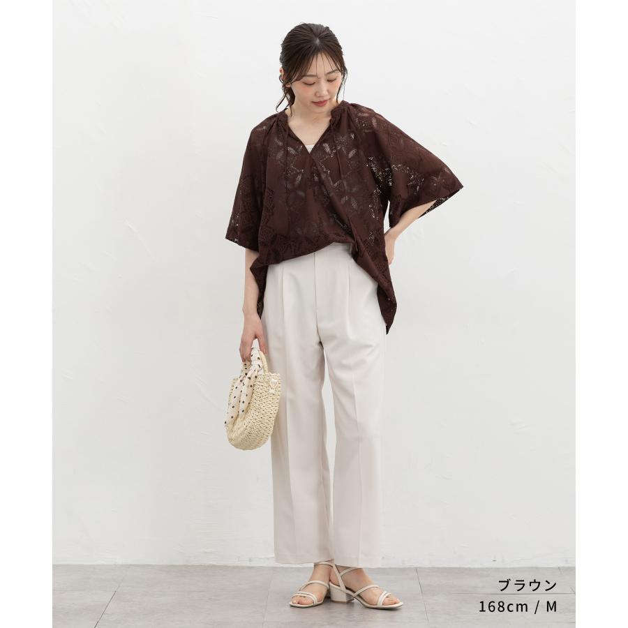 Honeys（ハニーズ） トップス カットソー レース スキッパー 綿混