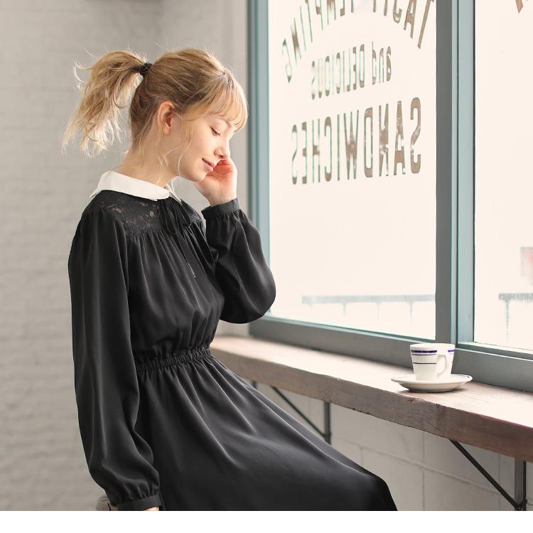 ワンピース レース リボン フェミニン ガーリー 花柄 長袖 レディース 春 Honeys ハニーズ レース切替ワンピース Web限定llサイズ有 ハニーズ Paypayモール店 通販 Paypayモール