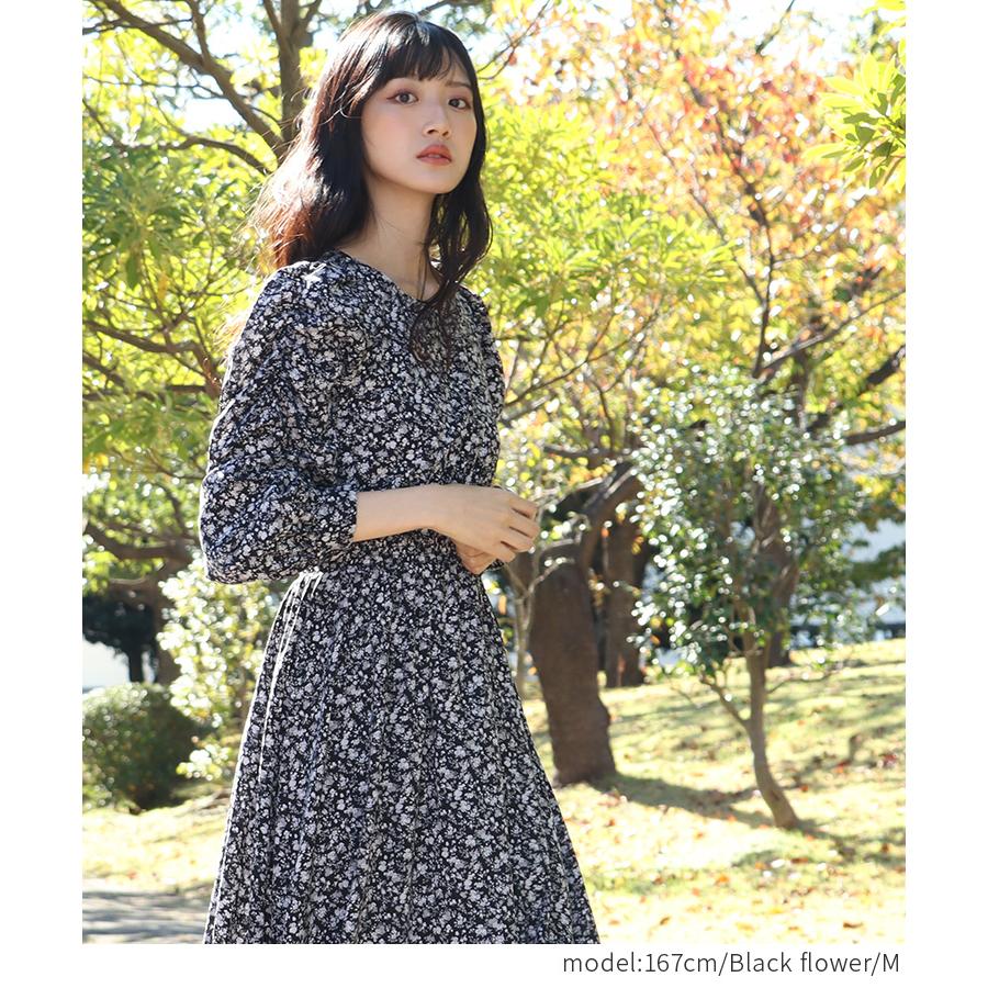 ワンピース 長袖 パワショル 小花柄 おしゃれ レディース 冬 春 Sale セール Honeys ハニーズ パワショルワンピース Web限定llサイズ有 ハニーズ Paypayモール店 通販 Paypayモール