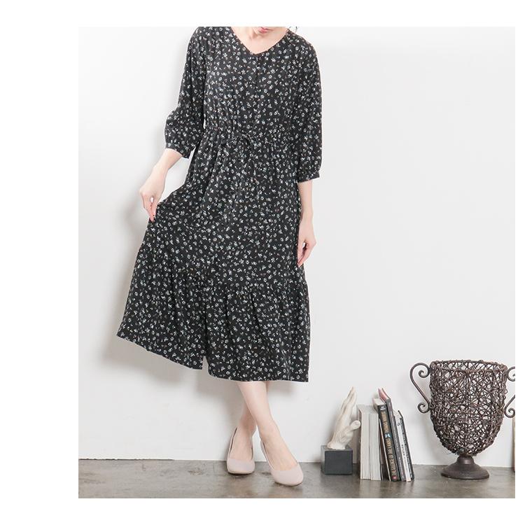 ワンピース ロング丈 ７分袖 花柄 ティアード レディース 春 Sale セール Honeys ハニーズ ティアード切替ワンピース Web限定llサイズ有 ハニーズ Paypayモール店 通販 Paypayモール