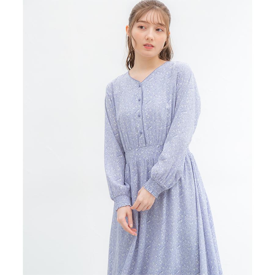 Honeys ワンピース ロングワンピ ロング丈 長袖 Vネック 花柄 Honeys ワンピース ロングワンピ ロング丈 長袖 Vネック 花柄