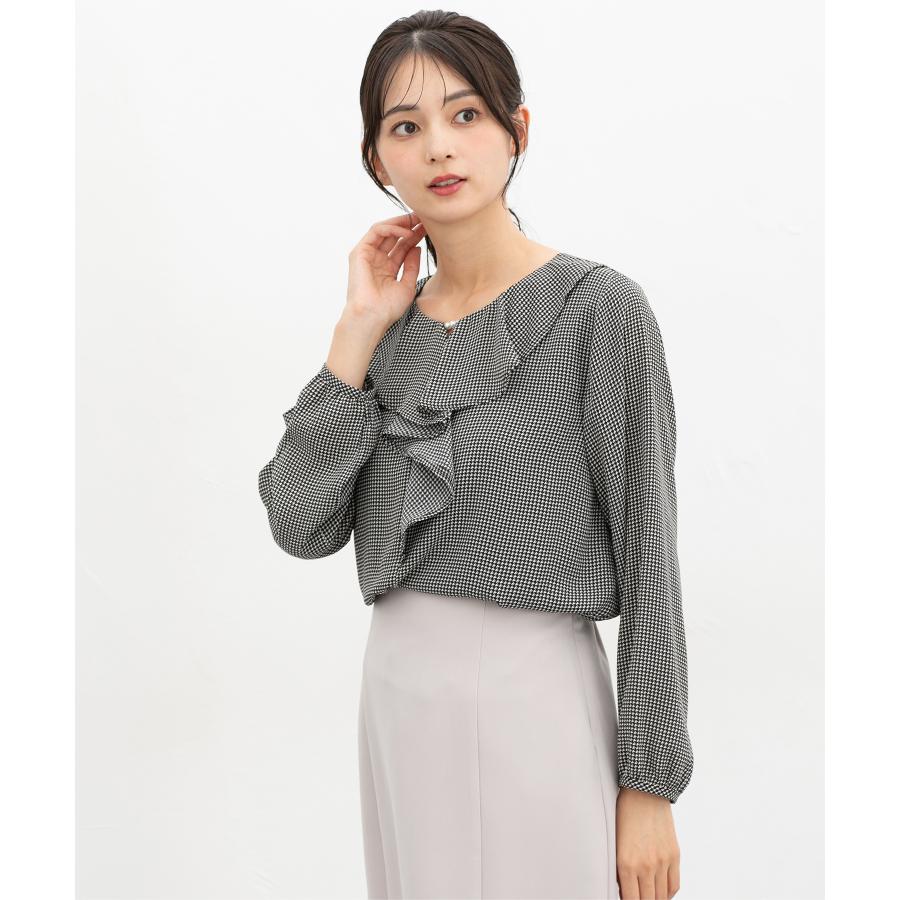 Honeys トップス ブラウス 長袖 大きいサイズ オフィス きれいめ