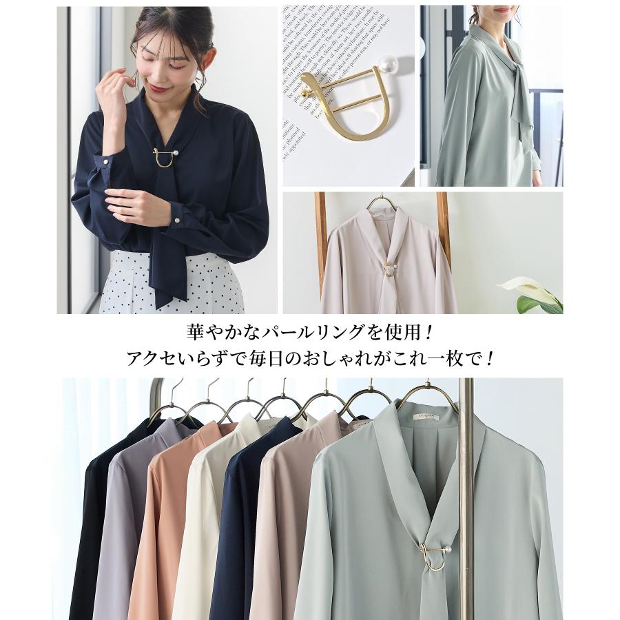 Honeys（ハニーズ） トップス ブラウス 長袖 大きいサイズ オフィス 