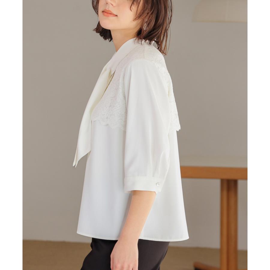 theory 23SS 比翼仕立て　ボウタイブラウス、2点おまとめ Theory - タイブラウス (サンド) ポリエステル / 比翼仕立て