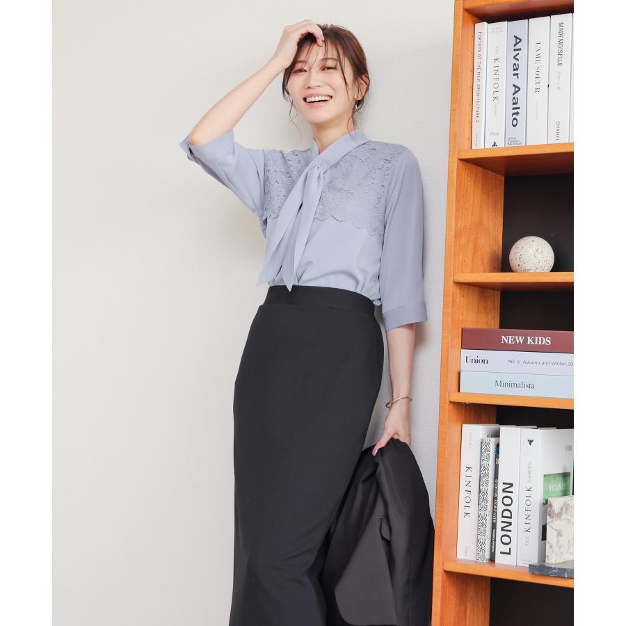 theory 23SS 比翼仕立て　ボウタイブラウス、2点おまとめ Theory - タイブラウス (サンド) ポリエステル / 比翼仕立て