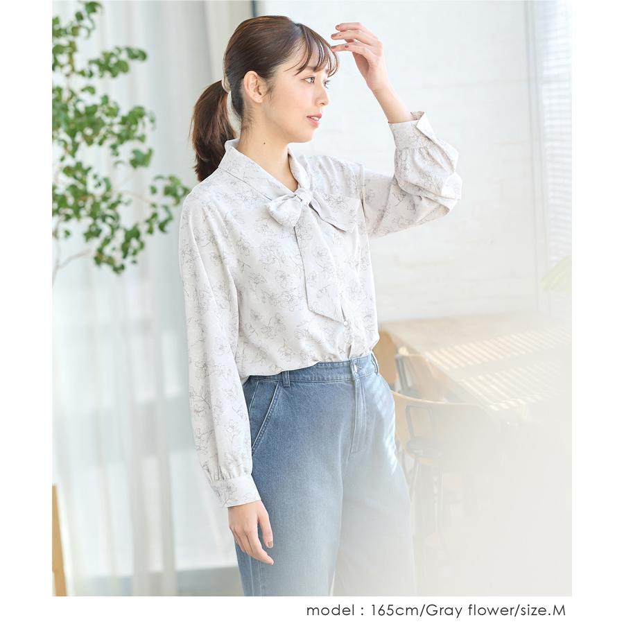Honeys（ハニーズ） ブラウス トップス 長袖 リボン オフィス きれいめ