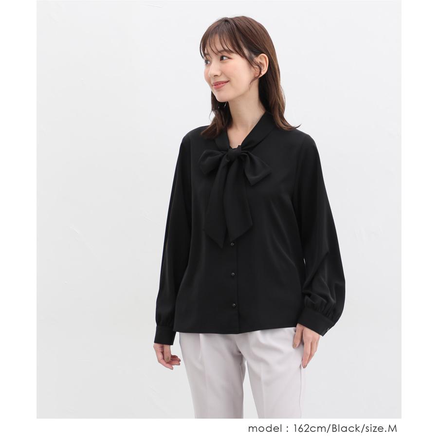 Honeys（ハニーズ） ブラウス トップス 長袖 リボン オフィス きれいめ 