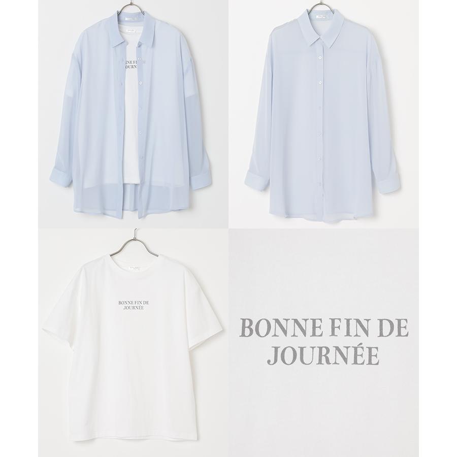 Honeys シャツ ブラウス 長袖 シアー Tシャツ セット 羽織り 白 Honeys シャツ ブラウス 長袖 シアー Tシャツ セット 羽織り 白