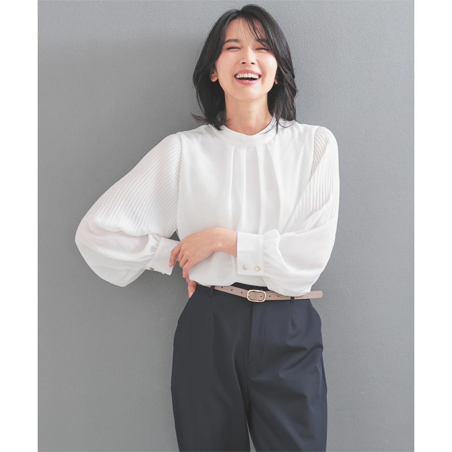 Honeys（ハニーズ） トップス 長袖 スタンドネック 無地 楊柳 SALE