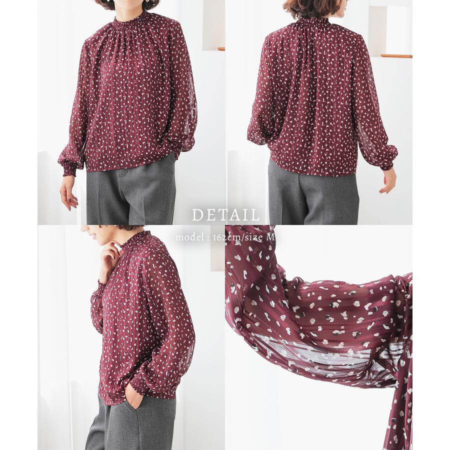 Honeys（ハニーズ） トップス 長袖 花柄 シアー素材 ラメ入り 裏地付き