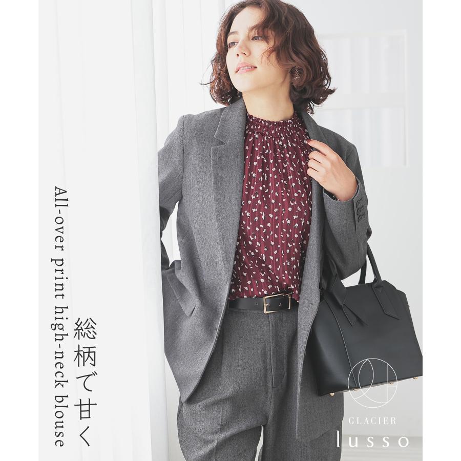 Honeys（ハニーズ） トップス 長袖 花柄 シアー素材 ラメ入り 裏地付き