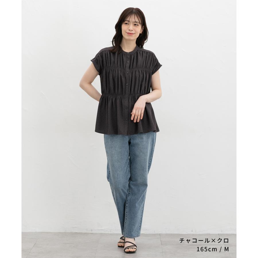 Honeys（ハニーズ） トップス ノースリーブ バンドカラー ペプラム