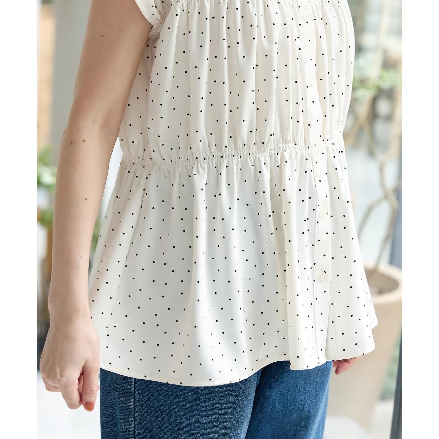 ヌメロヴェントゥーノ ブラウス バンドカラー ノースリーブ ストライプ 38 M N°21（ヌメロヴェントゥーノ） ブラウス PINSTRIPE ONE-SHOULDER TOP