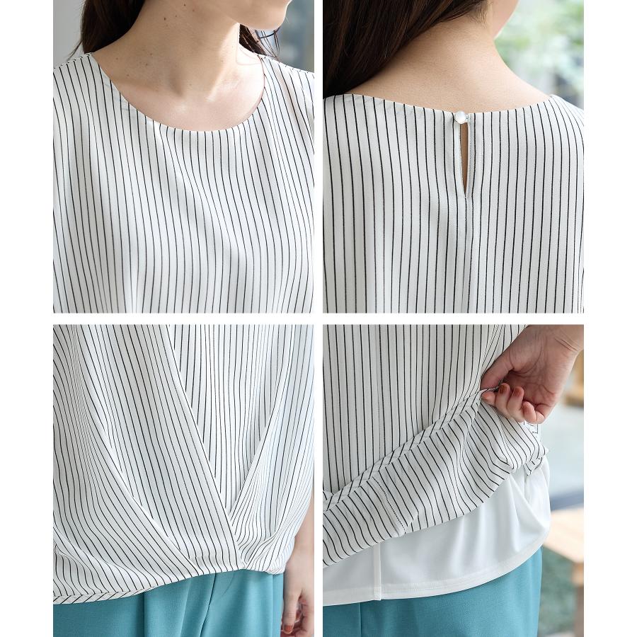 シャツ+ブラウス(半袖+袖なし) Hella     gather stripe top ヘラ Hella 26春夏 gather stripe top ギャザーストライプトップ 3月