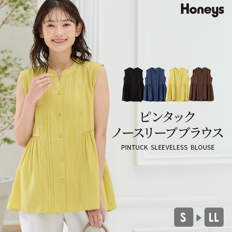 Honeys（ハニーズ） トップス ブラウス ノースリーブ ピンタック