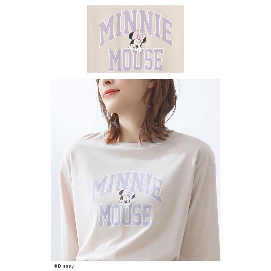 トップス Tシャツ 長袖 カレッジロゴ イラストプリント レディース 春 Honeys ハニーズ ディズニー ｔシャツ ハニーズ Yahoo 店 通販 Yahoo ショッピング