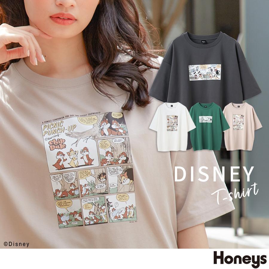 トップス Tシャツ 半袖 イラストプリント レトロ ロゴ ゆったり おしゃれ レディース 夏 Sale セール Honeys ハニーズ ｔシャツ ディズニー ハニーズ オンラインショップ 通販 Paypayモール
