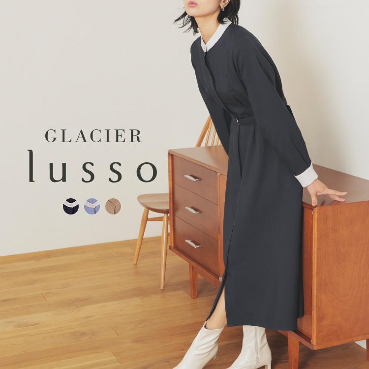 Honeys（ハニーズ） ワンピース 長袖 ロング丈 バンドカラー ベルト