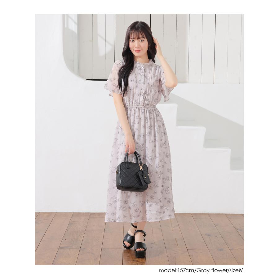 Honeys（ハニーズ） ワンピース 半袖 ロング丈 大きいサイズ フレア袖