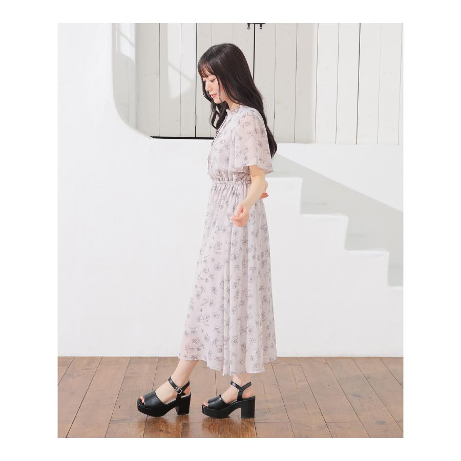 Honeys（ハニーズ） ワンピース 半袖 ロング丈 大きいサイズ フレア袖