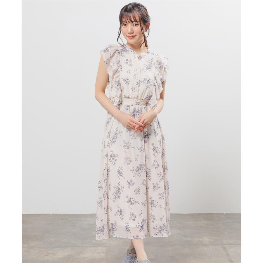 Honeys（ハニーズ） ワンピース 半袖 ロング丈 大きいサイズ フリル 花