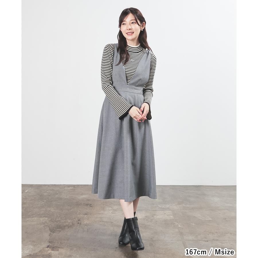 Honeys ワンピース ジャンスカ ノースリーブ ロング丈 大きい