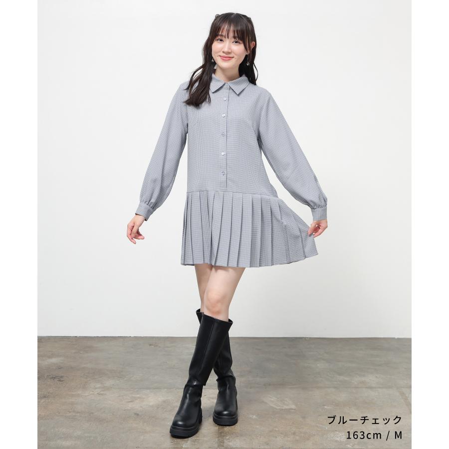 Honeys（ハニーズ） ワンピース 長袖 ミニ丈 プリーツ レギュラー