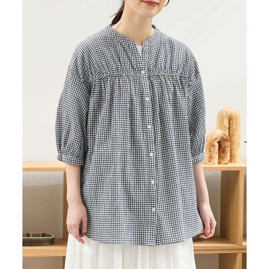 美品 ヌキテパ バンダナパターン スキッパーブラウス チュニック丈 総柄 黄 Honeys（ハニーズ） トップス ブラウス チュニック スキッパー