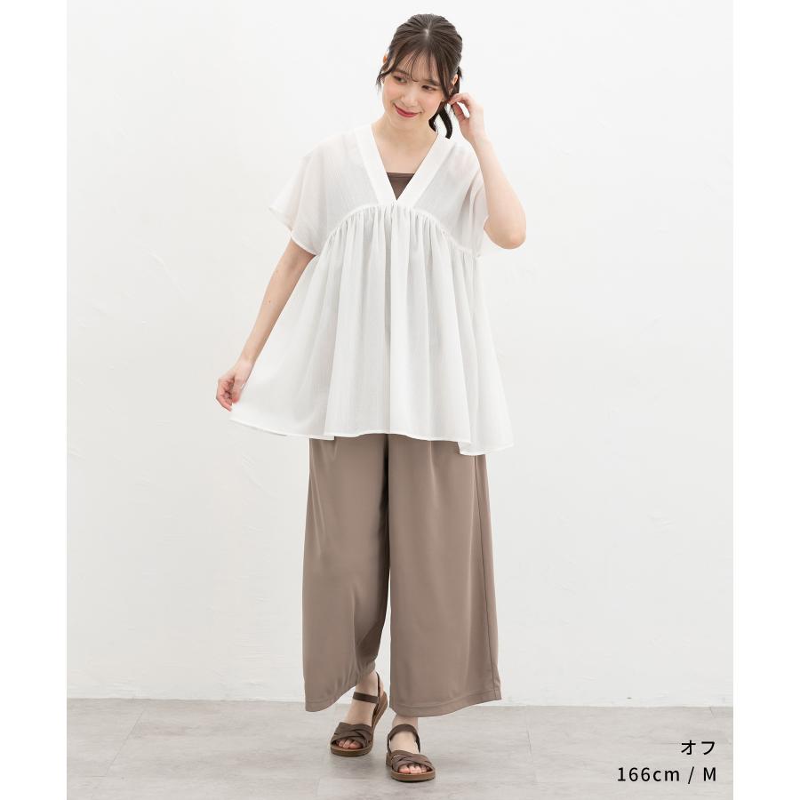 Honeys（ハニーズ） トップス ブラウス 半袖 チュニック Vネック