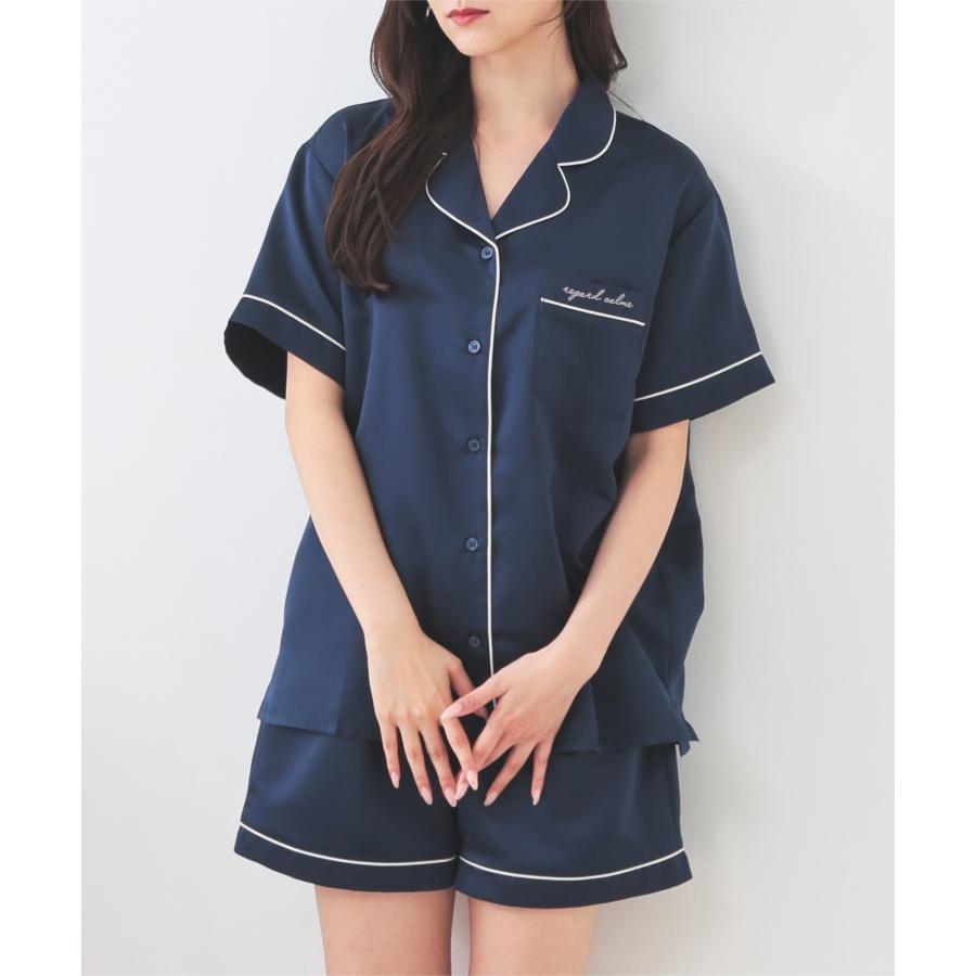 Honeys ルームウェア 部屋着 上下セット シャツ ショートパンツ