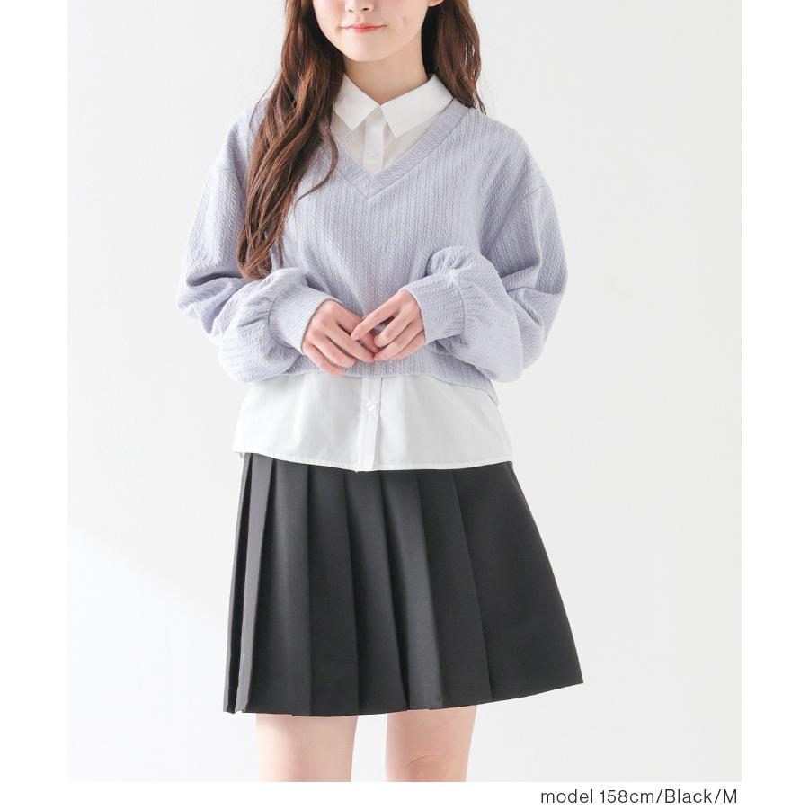 スカート レディース ミニスカート プリーツスカート 制服 スクール 白 黒 グレー ゴム Honeys ハニーズ ミニプリーツスカート｜honeys-online｜10