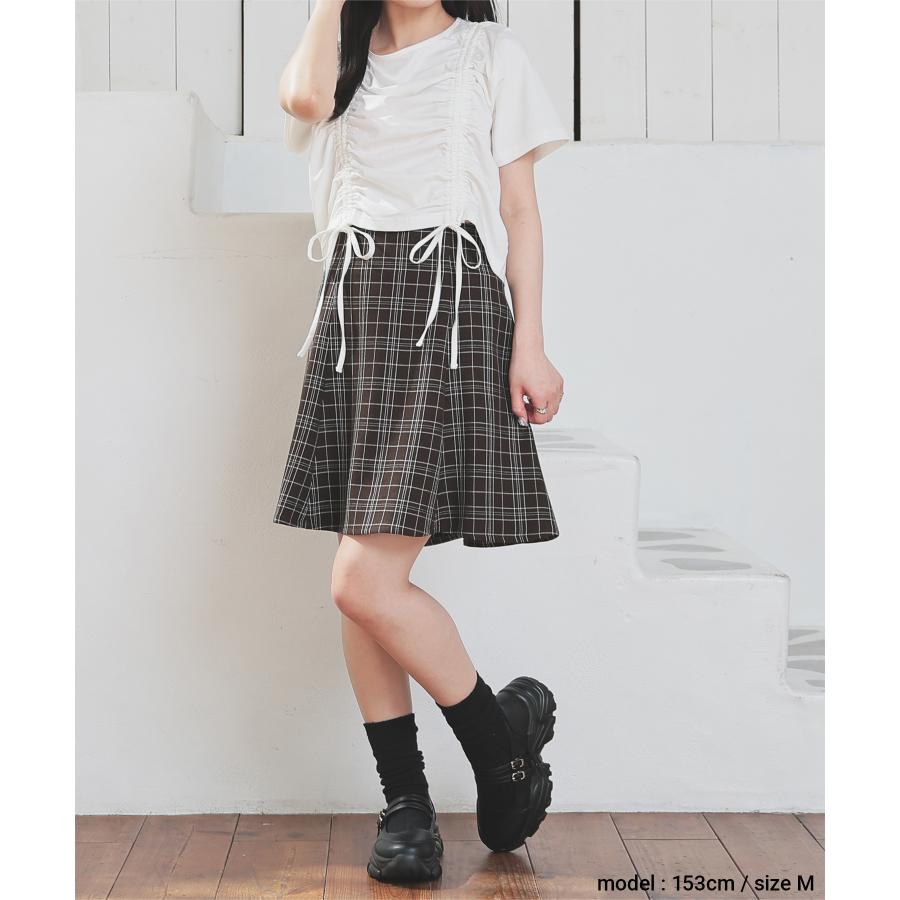 【美品】バーバリーブルーレーベル レースアップリボン ミニスカート チェック　S 美品】バーバリーブルーレーベル レースアップリボン ミニ