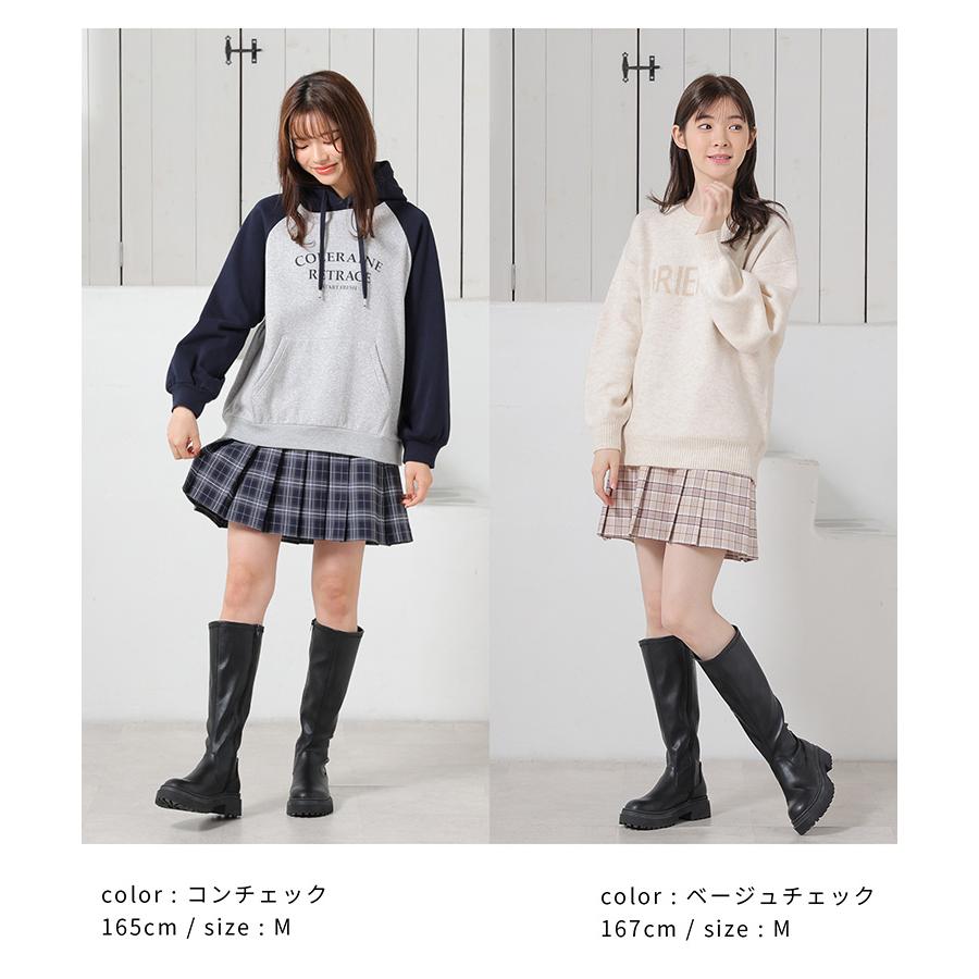 スカート ミニ 黒 チェック ピンク グレー 韓国  キッズ レディース ゴム 短め 幅広 制服 Honeys ハニーズ ミニプリーツスカート｜honeys-online｜15