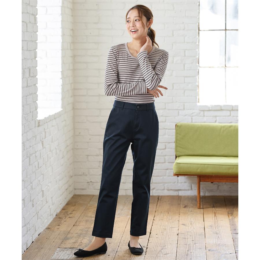ボトムス パンツ チノテーパードパンツ コットン 綿 大きいサイズ チノパン 股下６３ｃｍ レディース Honeys ハニーズ チノテーパード（股下６３ｃｍ） | Honeys | 09
