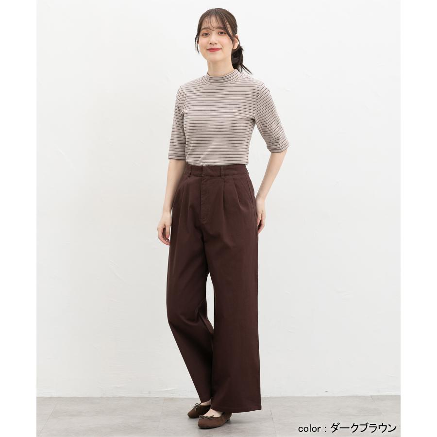 ダークブラウン コットン混紡 チノパン ベルト付き Honeys（ハニーズ） ボトムス パンツ チノパン ワイドパンツ