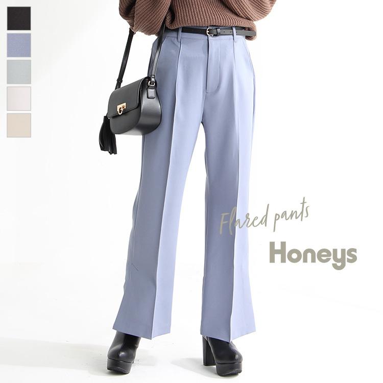 パンツ フレアパンツ レディース きれいめ カジュアル 無地 秋 冬 雑誌掲載 Seventeen Sale セール Honeys ハニーズ フレアパンツ ハニーズ Paypayモール店 通販 Paypayモール