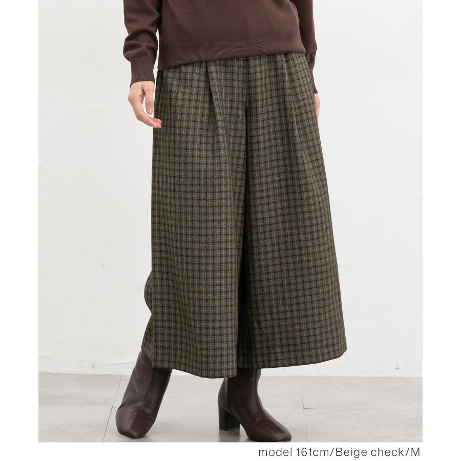 Honeys ボトムス パンツ ガウチョパンツ チェック柄 ツイル素材