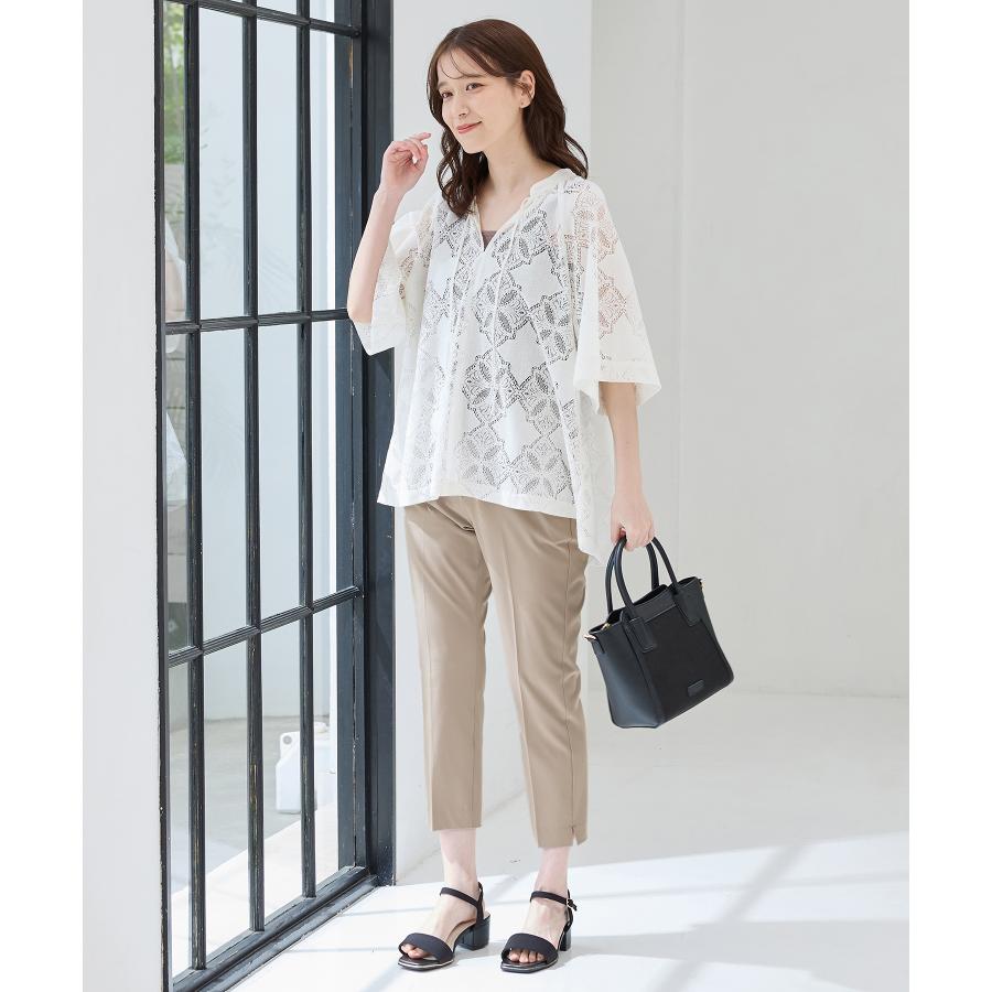 ボトムス 接触冷感 ハニさら 大きいサイズ オフィス きれいめ クロップド丈 UVカット センタープレス レディース SALE Honeys ハニーズ クロップドパンツ | Honeys | 16