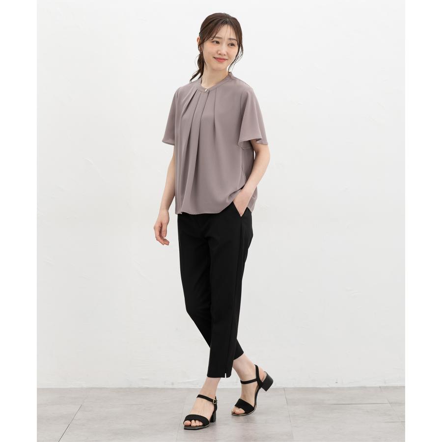 ボトムス 接触冷感 ハニさら 大きいサイズ オフィス きれいめ クロップド丈 UVカット センタープレス レディース SALE Honeys ハニーズ クロップドパンツ | Honeys | 09