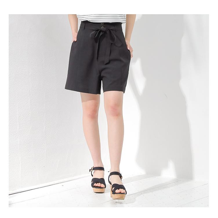 ベビーグッズも大集合 パンツ ショートパンツ セットアップ リボン ハイウエスト リネン調 美脚 無地 レディース 夏 Honeys ハニーズ ショートパンツ1 980円 Aynaelda Com