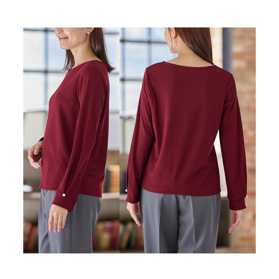 Honeys トップス カットソー 長袖 大きいサイズ オフィス きれい