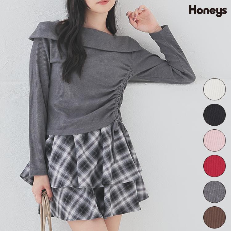 Honeys（ハニーズ） トップス カットソー 長袖 オフショルダー