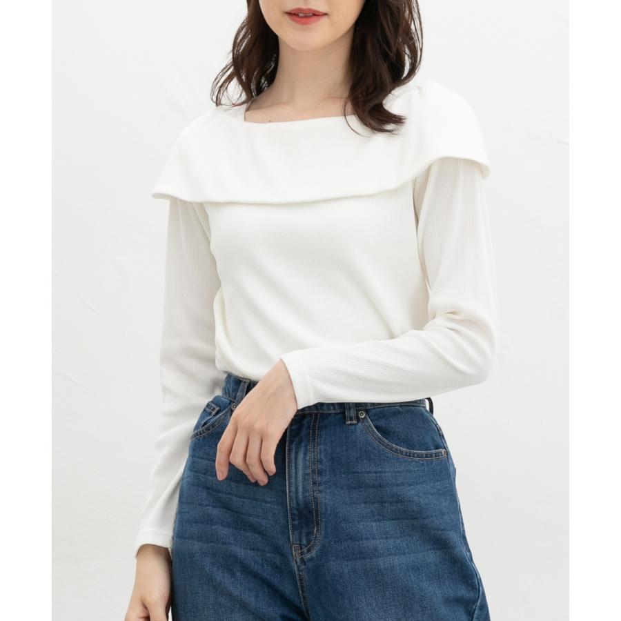 ハニーズ　COLZA　オフショル　プルオーバー　ニット　アイボリー 長袖 無地 ハニーズ COLZA オフショル プルオーバー ニット アイボリー