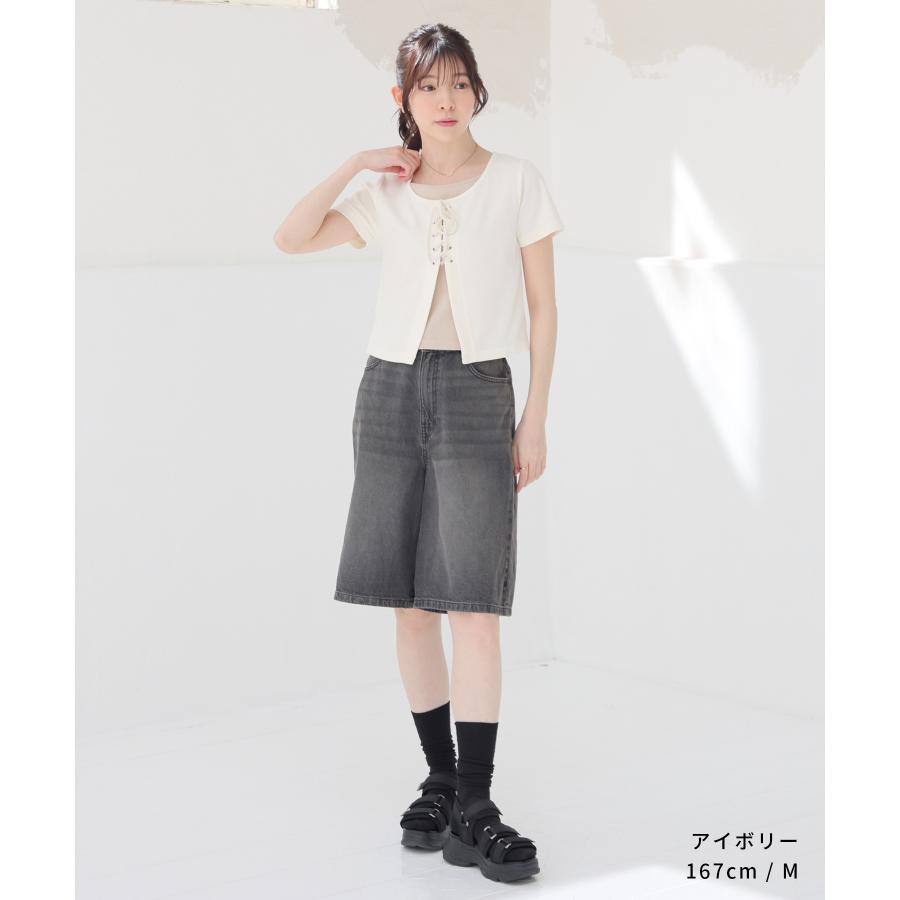 Honeys（ハニーズ） トップス カットソー 半袖 レースアップ