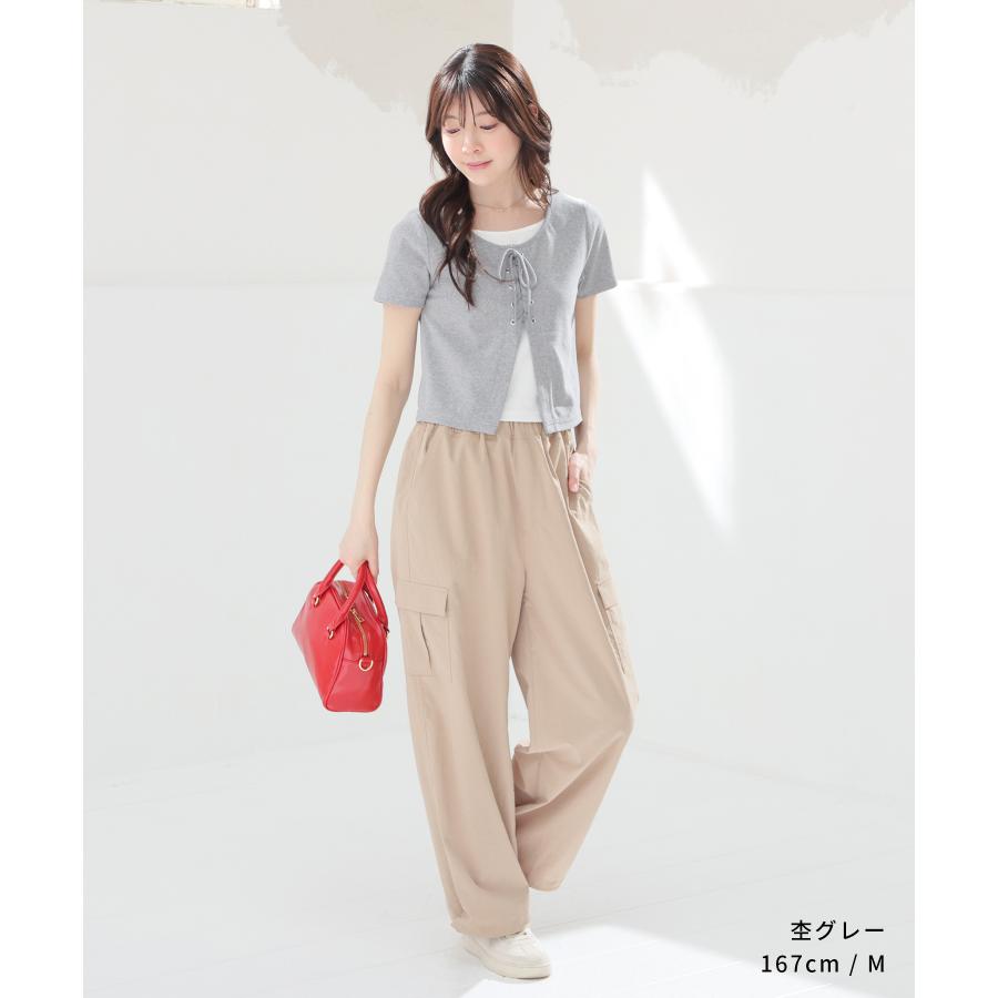 Honeys（ハニーズ） トップス カットソー 半袖 レースアップ